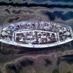 💲SALE💲Cambridge Rose Point Oblong Etched Crystal Dish